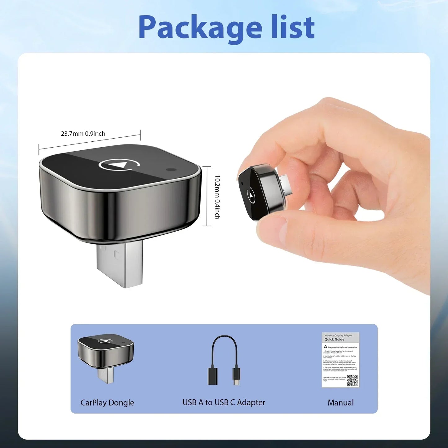 Adaptador CarPlay y Android Auto Inalámbrico – Compatible con el 99% de los Coches con CarPlay por Cable